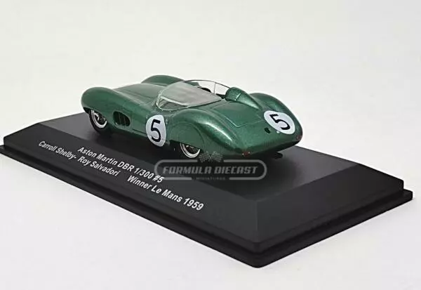 Miniatura de carro Aston Martin DBR1 RHD #5 Shelby/Salvadori, Vencedor 24h Le Mans 1959, escala 1:43, marca IXO