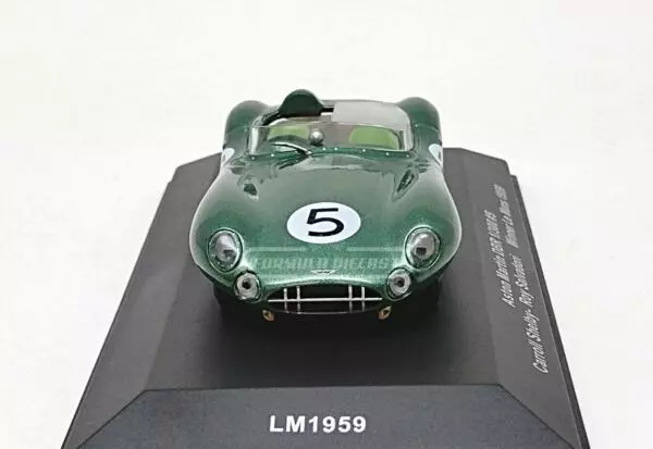 Miniatura de carro Aston Martin DBR1 RHD #5 Shelby/Salvadori, Vencedor 24h Le Mans 1959, escala 1:43, marca IXO