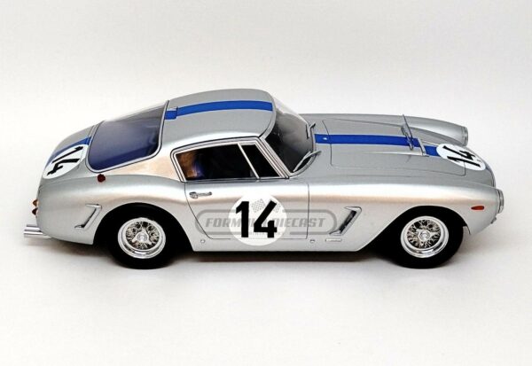 Miniatura de carro Ferrari 250 GT SWB #14 Noblet/Guichet, 3º lugar 24h Le Mans 1961, escala 1:18, marca KK-Scale