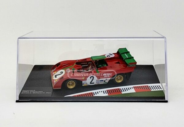 Miniatura de carro Ferrari 312P #2 Merzario/Pace, 1000 km Zeltweg 1973, escala 1:43, marca Altaya