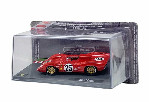 Miniatura de carro Ferrari 312P #25 Andretti/Amon, 2º lugar 12h Sebring 1969, escala 1:43, marca Altaya