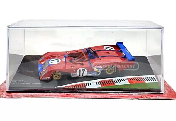 Miniatura de carro Ferrari 312PB #17 Reutemann/Schenken, 24h Le Mans 1973, escala 1:43, marca Altaya