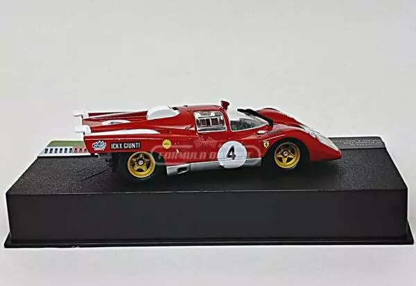 Miniatura de carro Ferrari 512M #4 Ickx/Giunti, Vencedor 9h Kyalami 1970, escala 1:43, marca Altaya