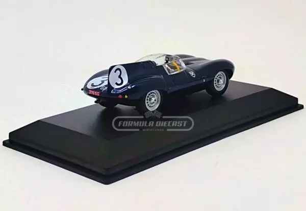 Miniatura de carro Jaguar D-type #3 Flockhart/Bueb, Vencedor 24h Le Mans 1957, escala 1:43, marca IXO