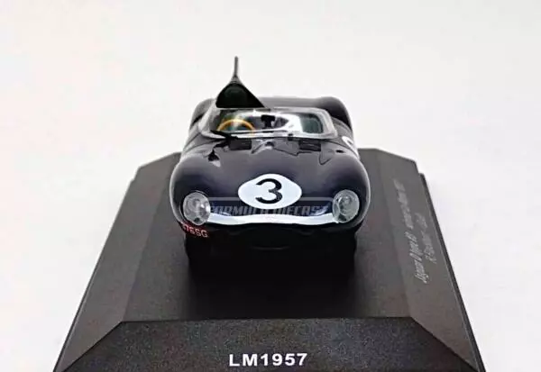 Miniatura de carro Jaguar D-type #3 Flockhart/Bueb, Vencedor 24h Le Mans 1957, escala 1:43, marca IXO