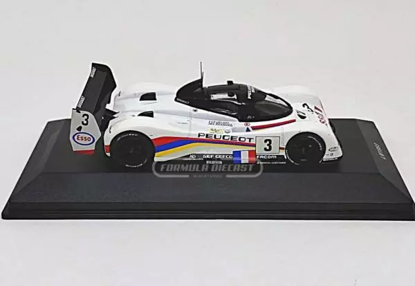 Miniatura de carro Peugeot 905 Evo 1B #3 Hélary/Bouchut/Brabham, Vencedor 24h Le Mans 1993, escala 1:43, marca IXO