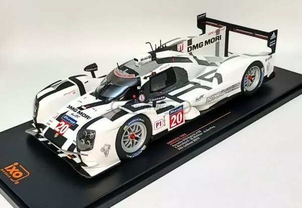 Miniatura de carro Porsche 919 Hybrid #20 Bernhard/Webber/Hartley, 24h Le Mans 2014, escala 1:18, marca IXO