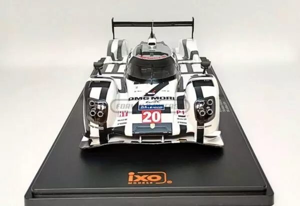 Miniatura de carro Porsche 919 Hybrid #20 Bernhard/Webber/Hartley, 24h Le Mans 2014, escala 1:18, marca IXO