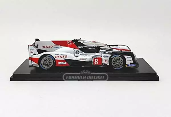 Miniatura de carro Toyota TS050 Hybrid #8 Buemi/Nakajima/Alonso, Vencedor 24h Le Mans 2019, escala 1:43, marca Spark