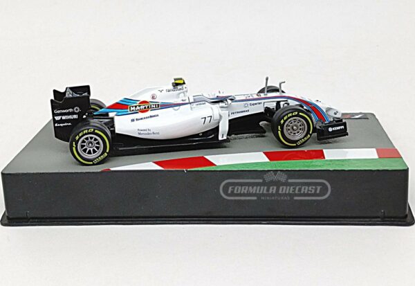 Miniatura de carro Williams FW36 #77 V.Bottas, 2º lugar GP Inglaterra F1 2014, escala 1:43, marca Altaya