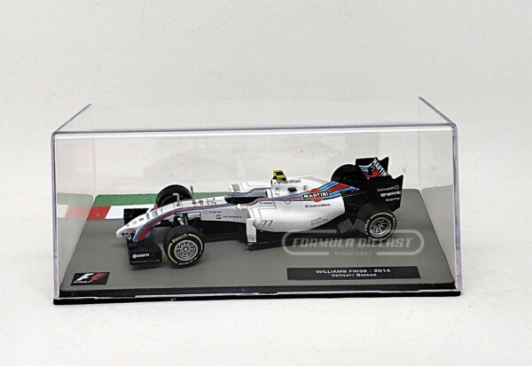 Miniatura de carro Williams FW36 #77 V.Bottas, 2º lugar GP Inglaterra F1 2014, escala 1:43, marca Altaya