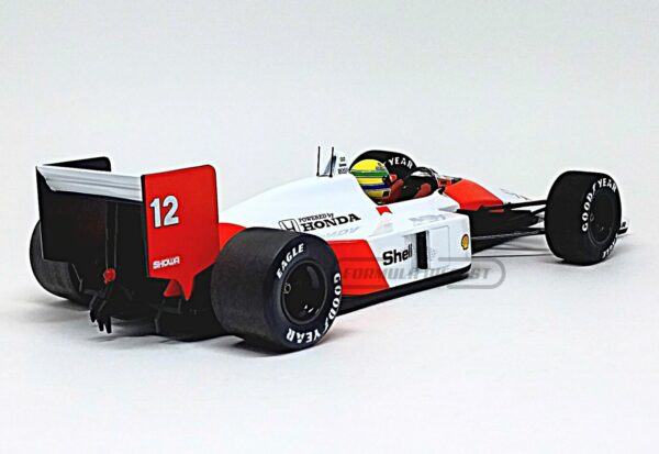 Miniatura de carro McLaren Honda MP4/4 Ayrton Senna, Campeão Mundial F1 1988, escala 1:18, marca Minichamps