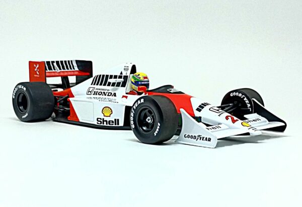 Miniatura de carro McLaren Honda MP4/5B Ayrton Senna, Campeão Mundial F1 1990, escala 1:18, marca Minichamps