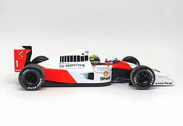 Miniatura de carro McLaren Honda MP4/6 Ayrton Senna, Campeão Mundial F1 1991, escala 1:18, marca Minichamps