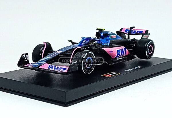 Miniatura de carro Alpine BWT A523 #10 P. Gasly (c/ piloto), F1 2023, escala 1:43, marca Bburago