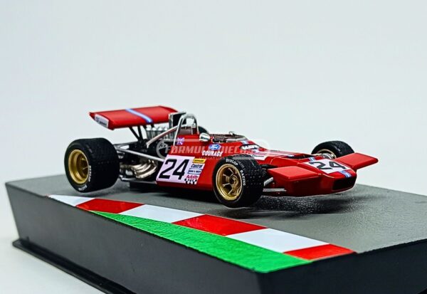 Miniatura de carro De Tomaso 505 #24 Piers Courage, F1 1970, escala 1:43, marca Altaya