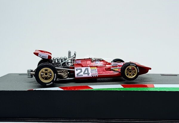 Miniatura de carro De Tomaso 505 #24 Piers Courage, F1 1970, escala 1:43, marca Altaya