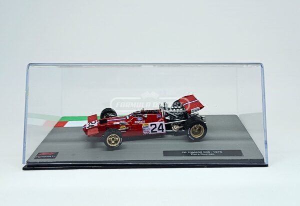 Miniatura de carro De Tomaso 505 #24 Piers Courage, F1 1970, escala 1:43, marca Altaya