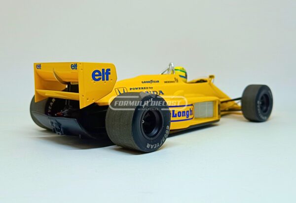 Miniatura de carro Lotus Honda 99T #12 Ayrton Senna - F1 1987, escala 1:18, marca Minichamps