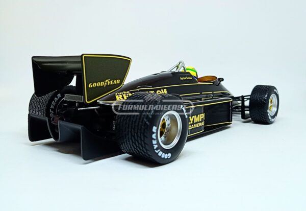 Miniatura de carro Lotus Renault 97T #12 Ayrton Senna - F1 GP de Portugal 1985, escala 1:18, marca Minichamps