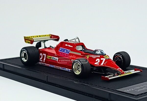 Miniatura de carro Ferrari 126 CK #27 G. Villeneuve, F1 1981, escala 1:43, marca GP Replicas