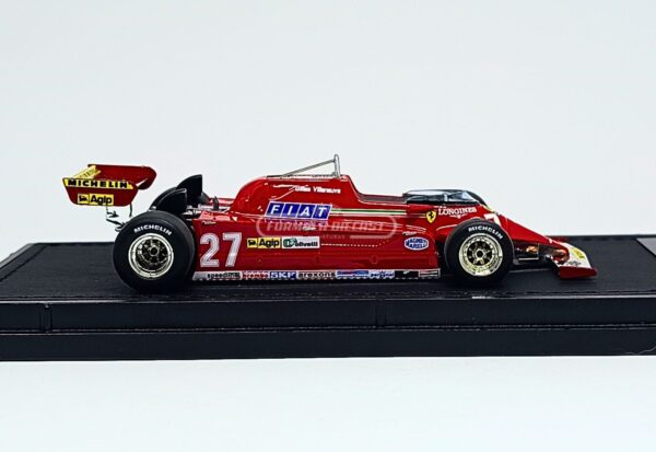 Miniatura de carro Ferrari 126 CK #27 G. Villeneuve, F1 1981, escala 1:43, marca GP Replicas