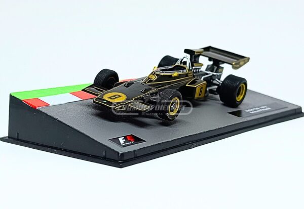 Miniatura de carro Lotus 72D E. Fittipaldi, Campeão Mundial F1 1972, escala 1:43, marca Altaya