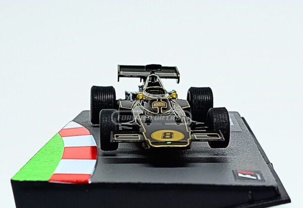 Miniatura de carro Lotus 72D E. Fittipaldi, Campeão Mundial F1 1972, escala 1:43, marca Altaya