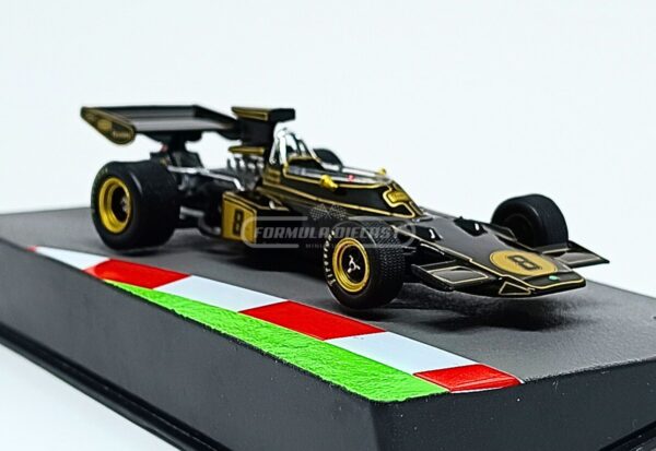 Miniatura de carro Lotus 72D E. Fittipaldi, Campeão Mundial F1 1972, escala 1:43, marca Altaya