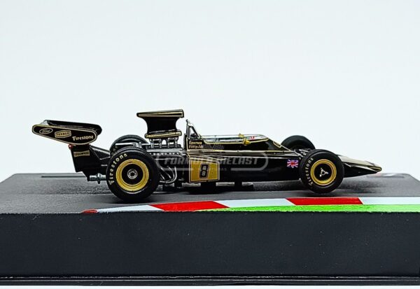 Miniatura de carro Lotus 72D E. Fittipaldi, Campeão Mundial F1 1972, escala 1:43, marca Altaya