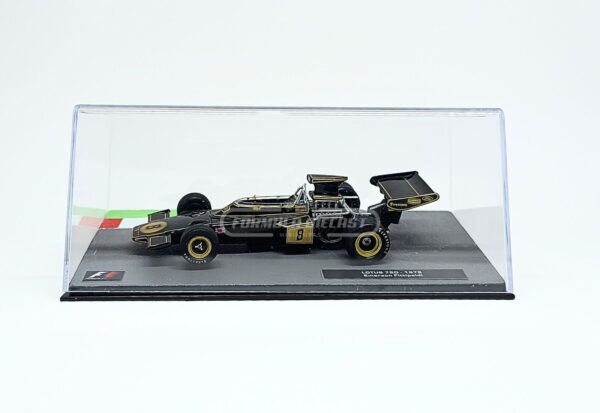 Miniatura de carro Lotus 72D E. Fittipaldi, Campeão Mundial F1 1972, escala 1:43, marca Altaya