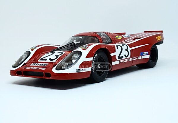 Miniatura de carro Porsche 917K #23 Herrmann/Attwood, Vencedor 24h de Le Mans 1970, escala 1:18, marca KK-Scale