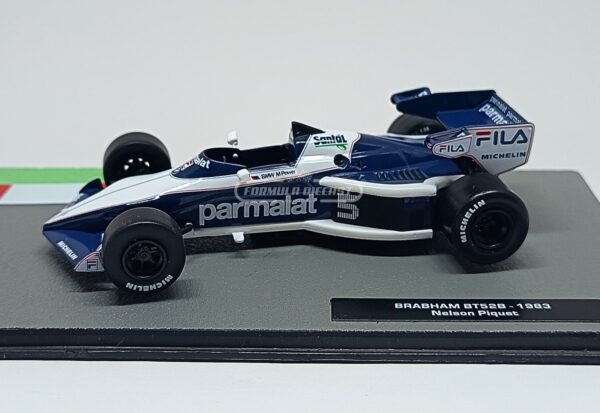 Miniatura de carro Brabham BT52B #5 N. Piquet, Campeão Mundial F1 1983, escala 1:43, marca Altaya