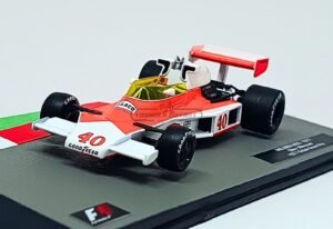 Miniatura de carro McLaren M23 #40 G. Villeneuve, GP Inglaterra 1977, escala 1:43, marca Altaya