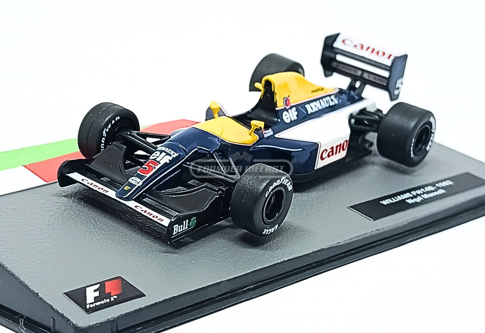 Miniatura de carro Williams Renault FW14B #5 N. Mansell, Campeão Mundial F1 1992, escala 1:43, marca Altaya