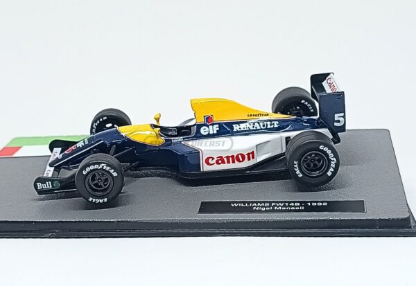 Miniatura de carro Williams Renault FW14B #5 N. Mansell, Campeão Mundial F1 1992, escala 1:43, marca Altaya