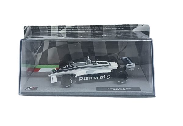 Miniatura de carro Brabham BT49 #5 N. Piquet, Campeão Mundial F1 1981, escala 1:43, marca Altaya