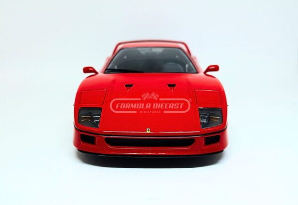 Miniatura de carro Ferrari F40 1987, cor vermelha, escala 1:18, marca KK-Scale