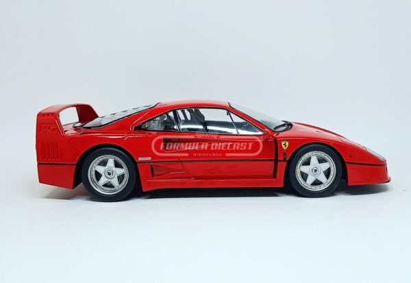 Miniatura de carro Ferrari F40 1987, cor vermelha, escala 1:18, marca KK-Scale