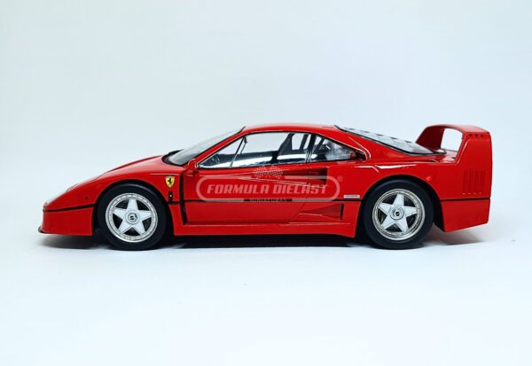 Miniatura de carro Ferrari F40 1987, cor vermelha, escala 1:18, marca KK-Scale