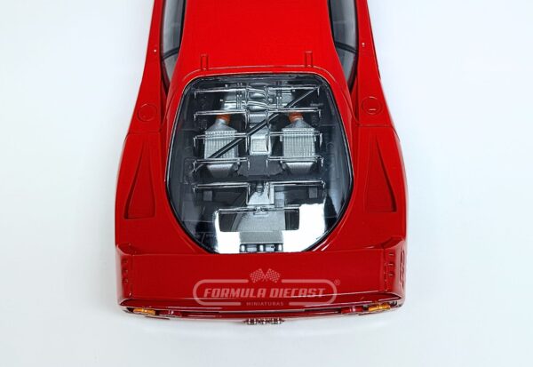 Miniatura de carro Ferrari F40 1987, cor vermelha, escala 1:18, marca KK-Scale