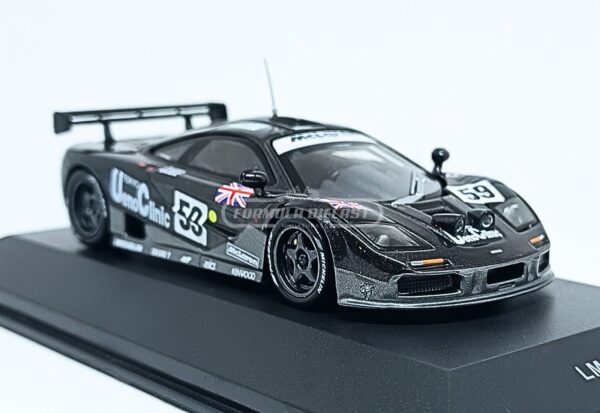 Miniatura de carro McLaren F1 GTR #59 Lehto/Dalmas/Sekiya, vencedor das 24h Le Mans 1995, escala 1:43, marca IXO