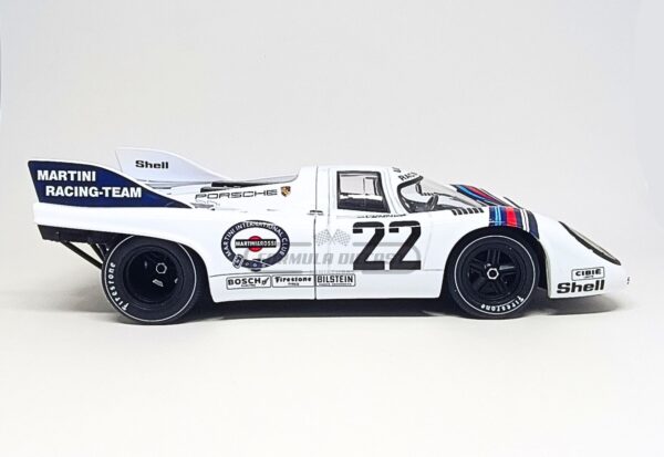 Miniatura de carro Porsche 917K #22 G. Van Lennep/H. Marko, vencedor das 24h Le Mans 1971, escala 1:18, marca KK-Scale