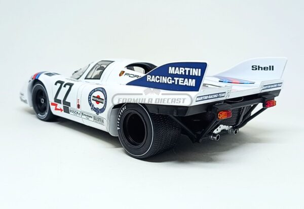 Miniatura de carro Porsche 917K #22 G. Van Lennep/H. Marko, vencedor das 24h Le Mans 1971, escala 1:18, marca KK-Scale