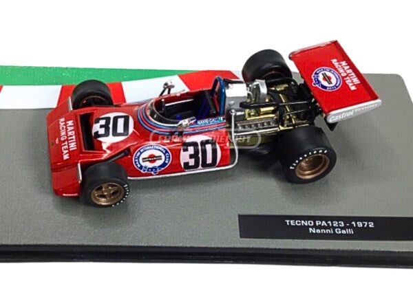 Miniatura de carro Tecno PA123 #30 Nanni Galli, Fórmula 1 1972, escala 1:43, marca Altaya