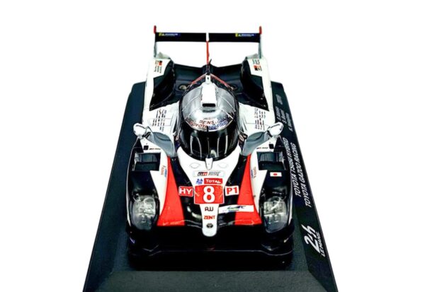 Miniatura de carro Toyota TS050 Hybrid #8 F.Alonso/S.Buemi/K.Nakajima, vencedor das 24h Le Mans 2019, escala 1:43, marca Altaya