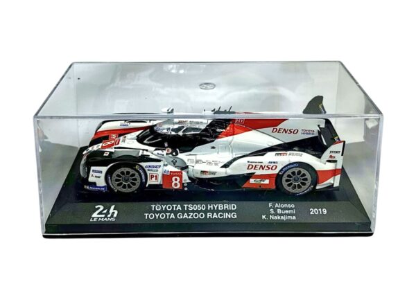 Miniatura de carro Toyota TS050 Hybrid #8 F.Alonso/S.Buemi/K.Nakajima, vencedor das 24h Le Mans 2019, escala 1:43, marca Altaya