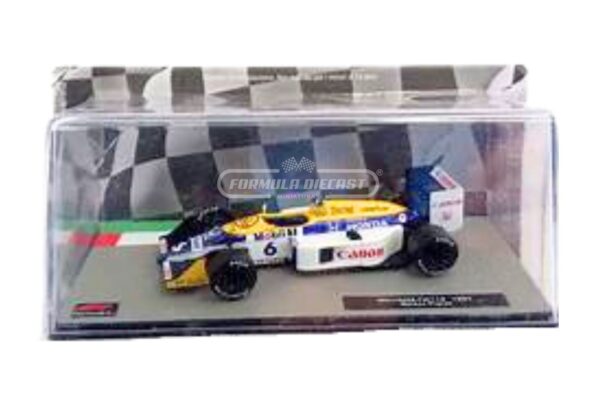 Miniatura de carro Williams FW11B #6 N.Piquet, campeão mundial de Fórmula 1 1987, escala 1:43, marca Altaya