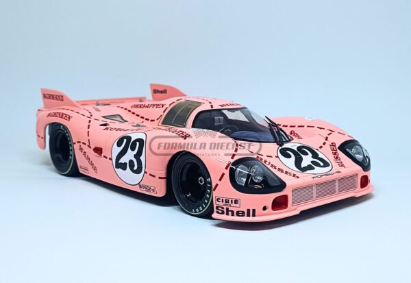 Miniatura de carro Porsche 917/20 "Pink Pig" #23 pilotado por Kauhsen e Joest, 24h Le Mans 1971, escala 1:18, marca Werk83