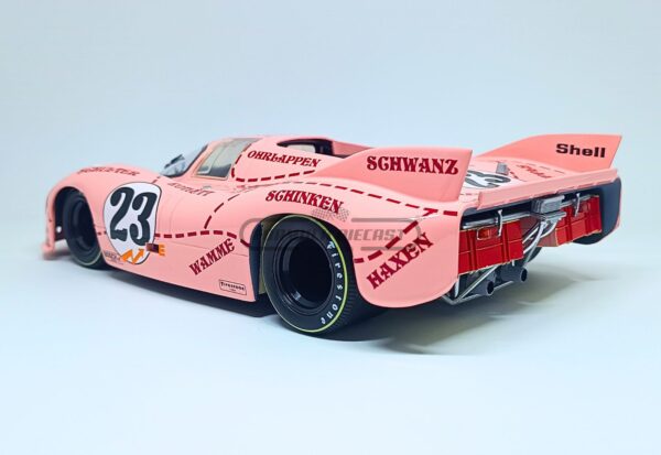 Miniatura de carro Porsche 917/20 "Pink Pig" #23 pilotado por Kauhsen e Joest, 24h Le Mans 1971, escala 1:18, marca Werk83